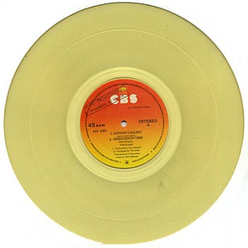 The Clash London Calling EP - Yellow Vinyl - Promo Stamped 12" vinyl single (12 inch record / Maxi-single) Colombian CSH12LO280239