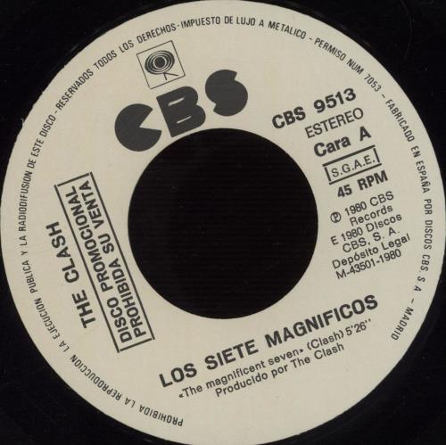 The Clash Los 7 Magnificos 7" vinyl single (7 inch record / 45) Spanish CSH07LO671864