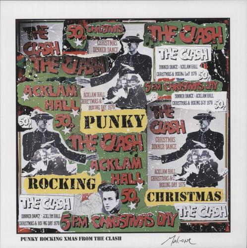 The Clash Punky Rocking Xmas EP - CLASH sleeve & art print 12" vinyl single (12 inch record / Maxi-single) UK CSH12PU879074