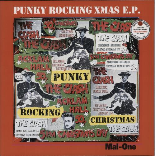 The Clash Punky Rocking Xmas EP - Half & Half coloured vinyl 12" vinyl single (12 inch record / Maxi-single) UK CSH12PU879377