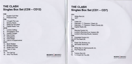 The Clash Singles Box CD-R acetate UK CSHCRSI379930