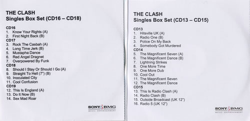 The Clash Singles Box CD-R acetate UK CSHCRSI379930
