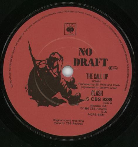 The Clash The Call Up - EX 7" vinyl single (7 inch record / 45) UK CSH07TH106249