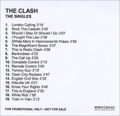 The Clash The Singles CD-R acetate UK CSHCRTH406852