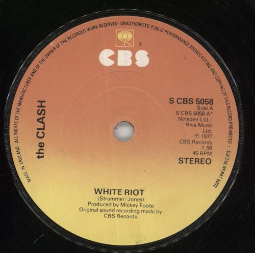 The Clash White Riot - 2nd - P/S - EX 7" vinyl single (7 inch record / 45) UK CSH07WH648370