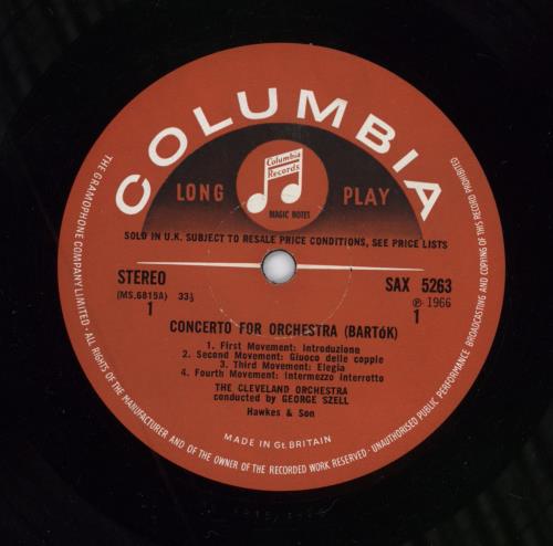 The Cleveland Orchestra Bart�k: Concerto For Orchestra / Jan�cek: Sinfonietta vinyl LP album (LP record) UK WYJLPBA786092