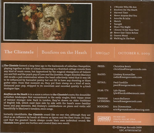 The Clientele Bonfires On The Heath CD album (CDLP) US TQECDBO487502