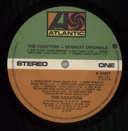The Coasters 20 Great Originals vinyl LP album (LP record) UK COALPGR384537