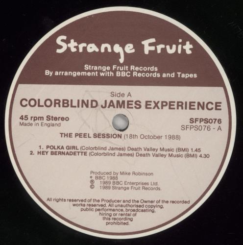 The Colorblind James Experience The Peel Sessions 12" vinyl single (12 inch record / Maxi-single) UK CBF12TH306776