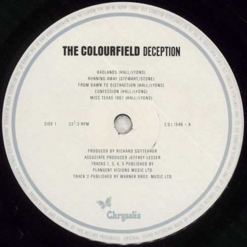 The Colourfield Deception vinyl LP album (LP record) UK CFDLPDE288064