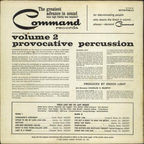 The Command All-Stars Provocative Percussion Vol. II vinyl LP album (LP record) US C4SLPPR770466
