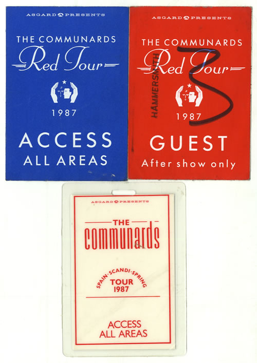 The Communards Red Tour tour pass UK COMTPRE557112