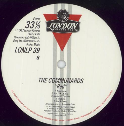 The Communards Red vinyl LP album (LP record) UK COMLPRE714310