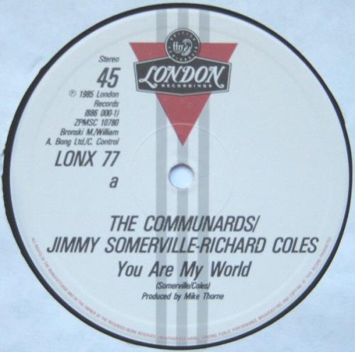 The Communards You Are My World 12" vinyl single (12 inch record / Maxi-single) UK COM12YO67142
