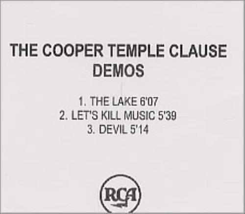 The Cooper Temple Clause Demos CD-R acetate UK TCOCRDE242240