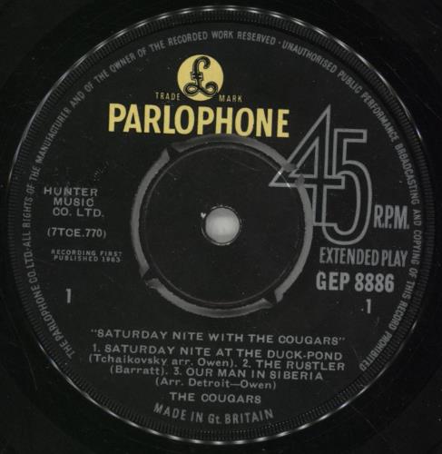 The Cougars Saturday Nite With The Cougars - EX 7" vinyl single (7 inch record / 45) UK C0G07SA888091