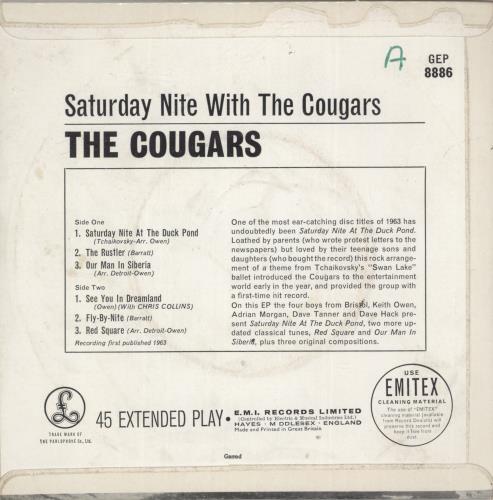 The Cougars Saturday Nite With The Cougars - EX 7" vinyl single (7 inch record / 45) UK C0G07SA888091