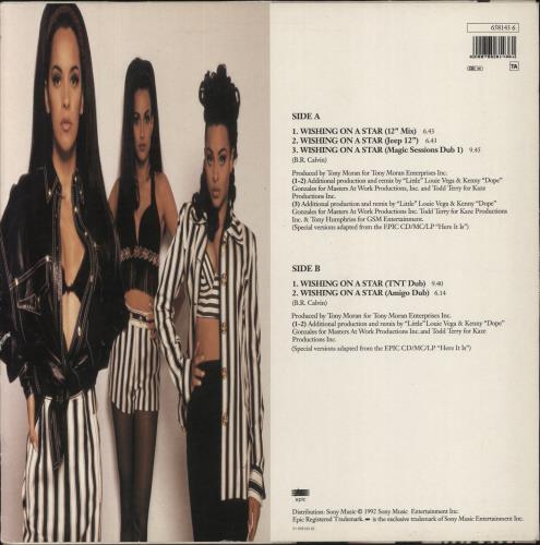 The Cover Girls Wishing On A Star 12" vinyl single (12 inch record / Maxi-single) UK 58F12WI861288