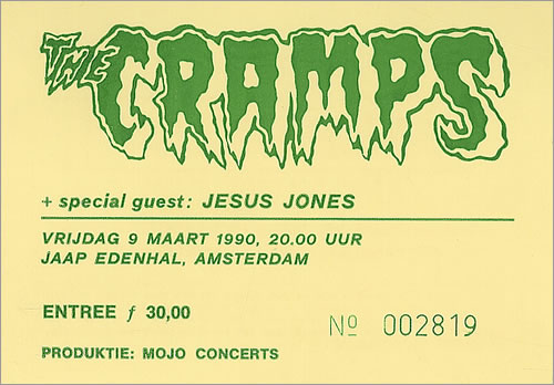 The Cramps Concert Ticket Stub concert ticket Dutch CRATICO410540
