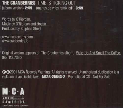 The Cranberries Time Is Ticking CD single (CD5 / 5") US CRBC5TI206808