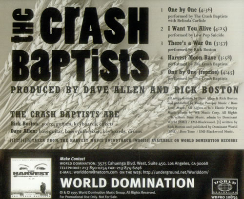The Crash Baptists One By One CD single (CD5 / 5") US U5EC5ON543209