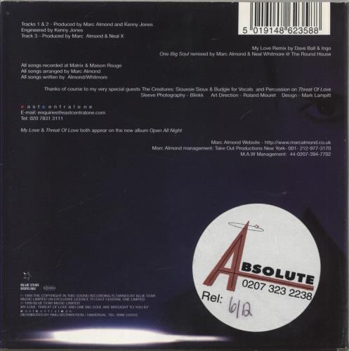 The Creatures (80s) My Love / Threat Of Love CD single (CD5 / 5") UK CRTC5MY859660