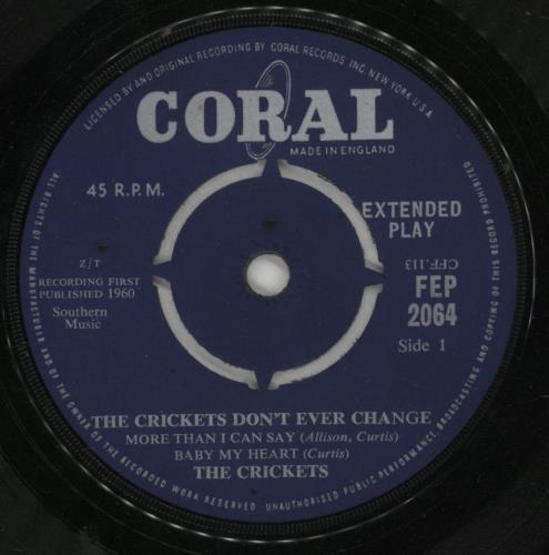 The Crickets Don't Ever Change 7" vinyl single (7 inch record / 45) UK CKT07DO875916