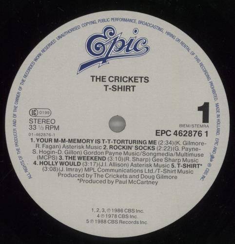 The Crickets T-Shirt vinyl LP album (LP record) Dutch CKTLPTS183480