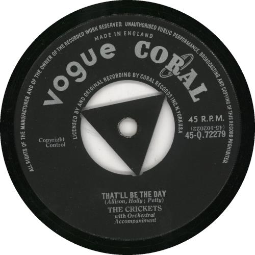 The Crickets That'll Be The Day - 1st - EX 7" vinyl single (7 inch record / 45) UK CKT07TH576059