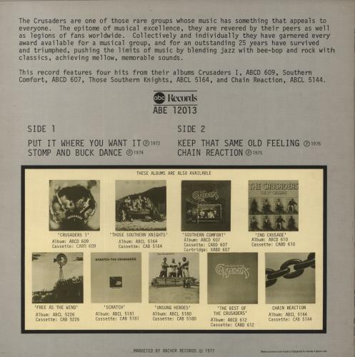 The Crusaders Four Tracks From The Crusaders 12" vinyl single (12 inch record / Maxi-single) UK CDU12FO423247