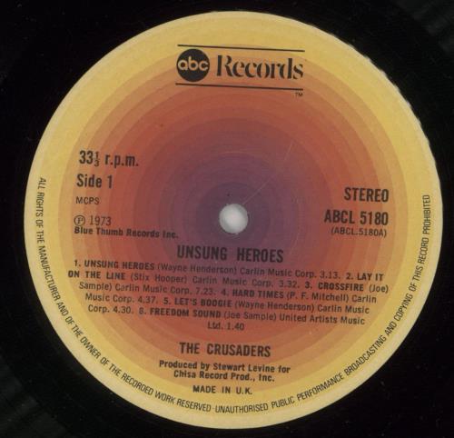 The Crusaders Unsung Heroes vinyl LP album (LP record) UK CDULPUN866499