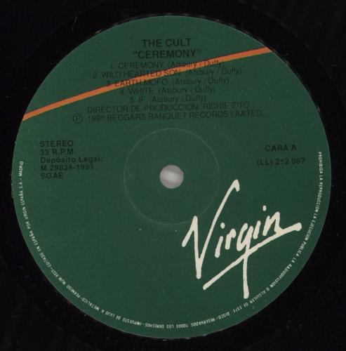 The Cult Ceremony vinyl LP album (LP record) Spanish CLTLPCE875234