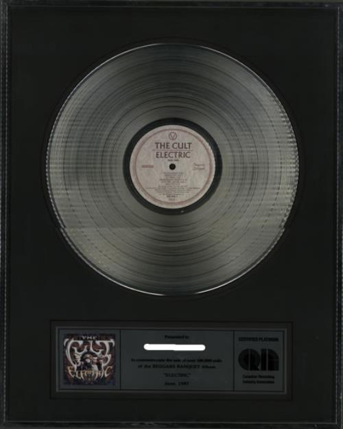 The Cult Electric award disc Canadian CLTAWEL581753
