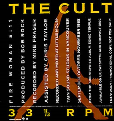 The Cult Fire Woman 12" vinyl single (12 inch record / Maxi-single) US CLT12FI26989