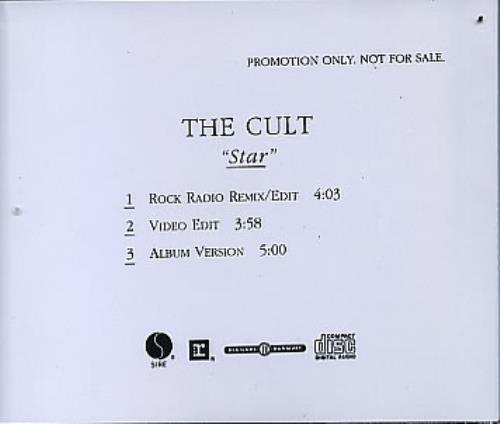 The Cult Star CD single (CD5 / 5") US CLTC5ST43179