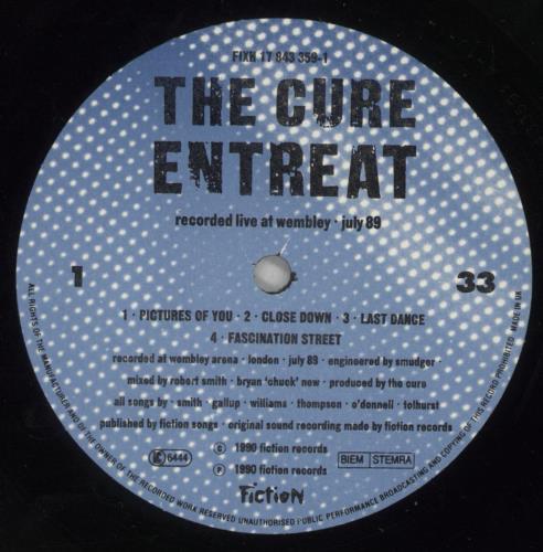 The Cure Entreat vinyl LP album (LP record) UK CURLPEN112780