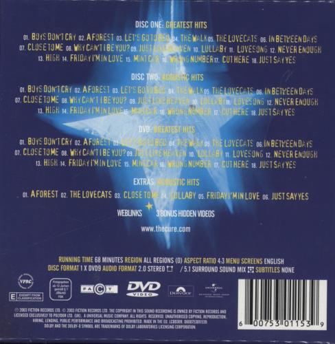 The Cure Greatest Hits - Deluxe Sound & Vision 3-disc CD/DVD Set UK CUR3DGR840327