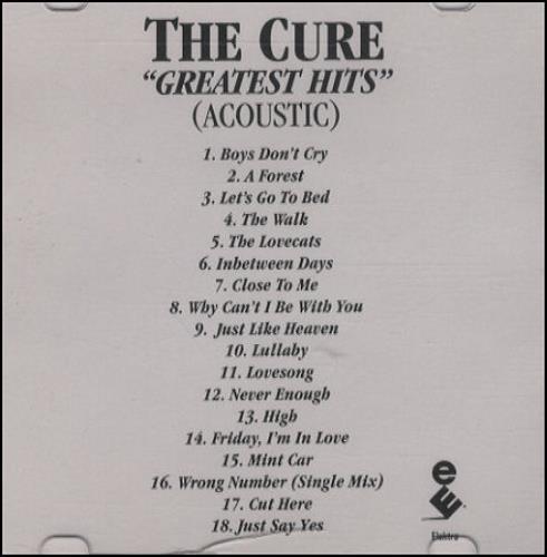 The Cure Greatest Hits CD-R acetate US CURCRGR203542