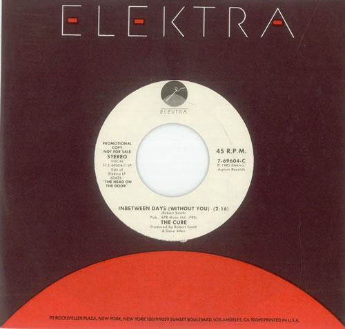 The Cure In Between Days [Without You] 7" vinyl single (7 inch record / 45) US CUR07IN48290