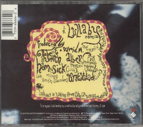 The Cure Lullaby CD single (CD5 / 5") US CURC5LU54756