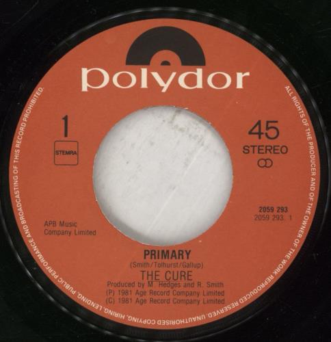 The Cure Primary 7" vinyl single (7 inch record / 45) Dutch CUR07PR120685