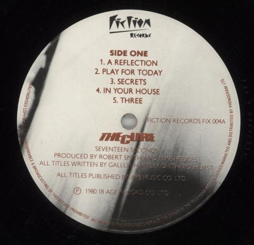 The Cure Seventeen Seconds - Textured Sleeve - VG vinyl LP album (LP record) UK CURLPSE595516