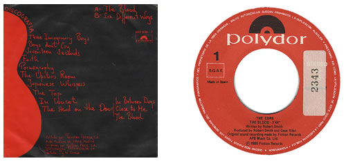 The Cure The Blood 7" vinyl single (7 inch record / 45) Spanish CUR07TH290881