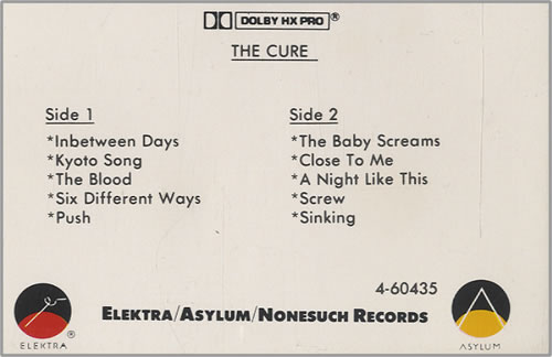 The Cure The Head On The Door cassette album US CURCLTH454474