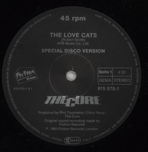 The Cure The Love Cats - EX 12" vinyl single (12 inch record / Maxi-single) German CUR12TH884047