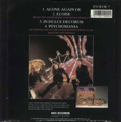 The Damned Alone Again Or - Go-pak CD single (CD5 / 5") UK DAMC5AL07371