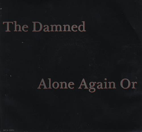 The Damned Alone Again Or 7" vinyl single (7 inch record / 45) US DAM07AL363581