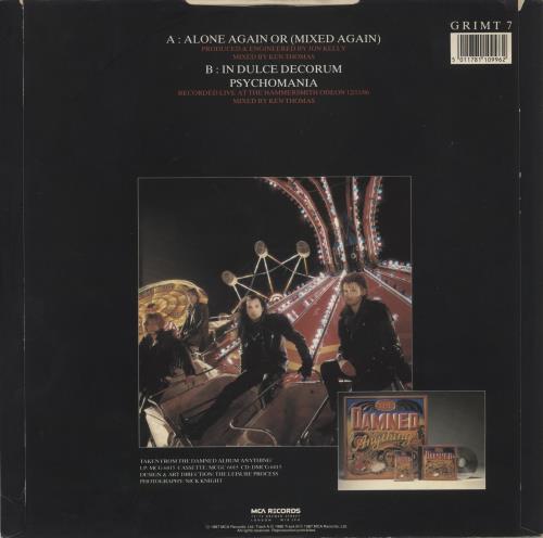 The Damned Alone Again Or 12" vinyl single (12 inch record / Maxi-single) UK DAM12AL90343