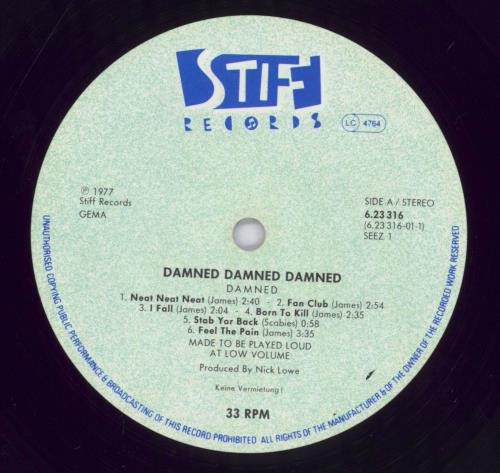 The Damned Damned Damned Damned vinyl LP album (LP record) German DAMLPDA120888