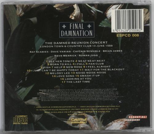 The Damned Final Damnation CD album (CDLP) UK DAMCDFI105061